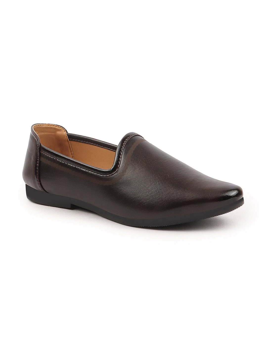 Men Brown Ethnic Slip-On Lightweight Jutis Mojaris