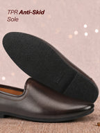 shop men brown ethnic slip-on lightweight jutis & mojaris online.