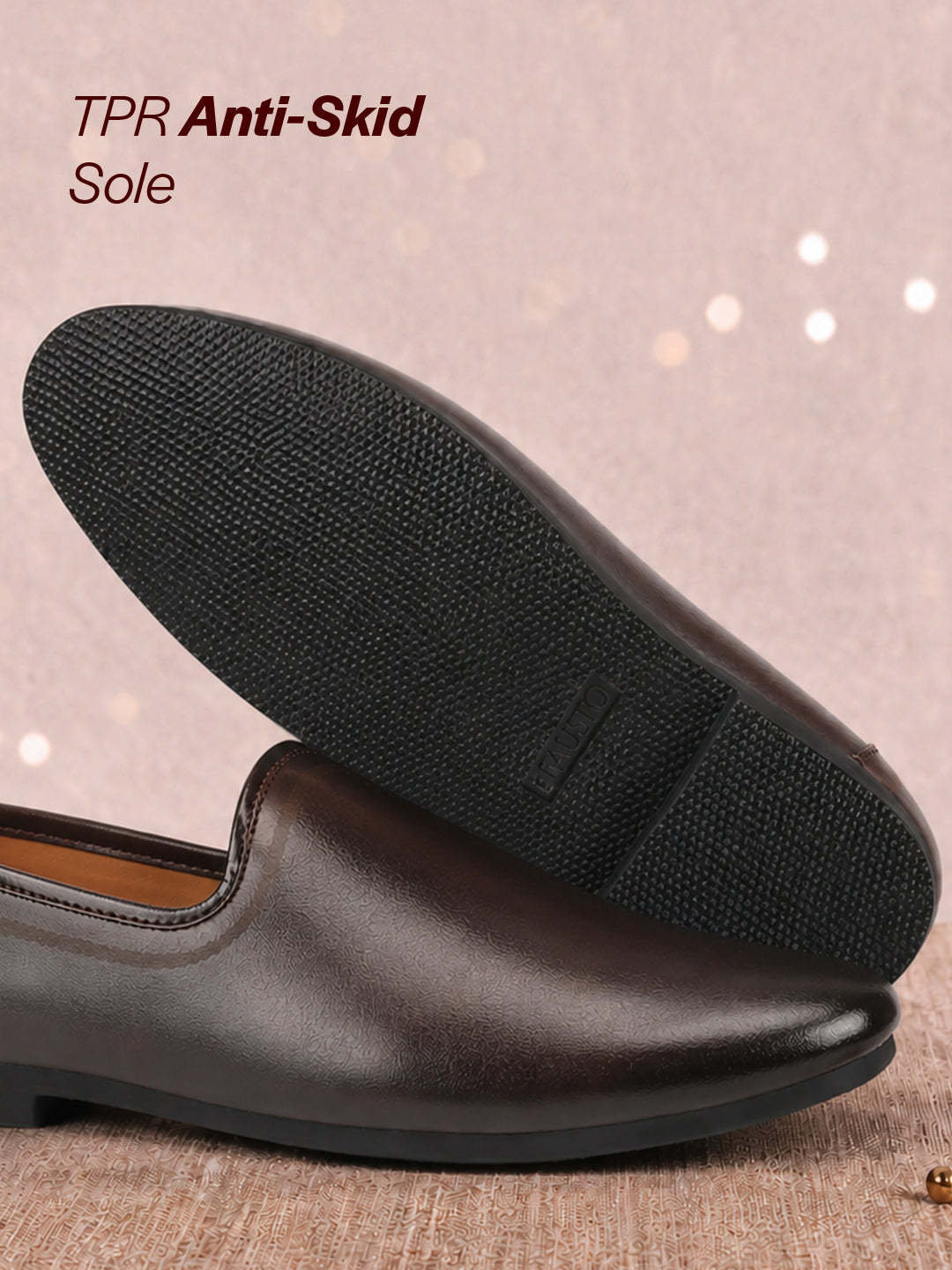 shop men brown ethnic slip-on lightweight jutis & mojaris online.