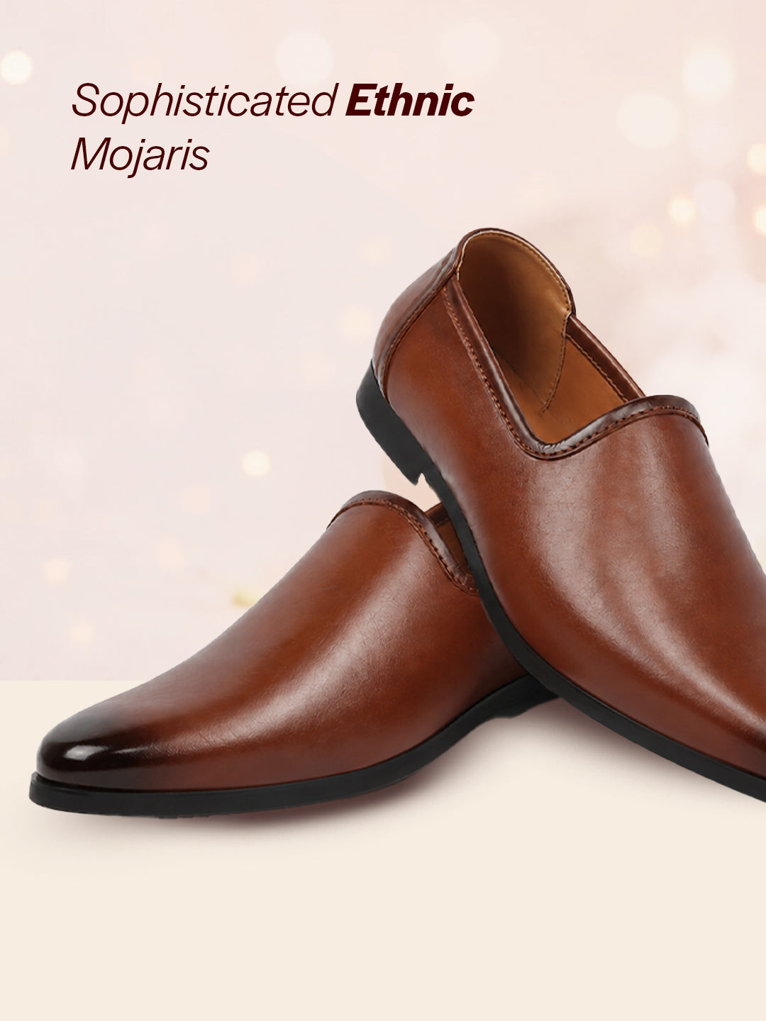 shop men tan ethnic slip-on lightweight jutis & mojaris online.