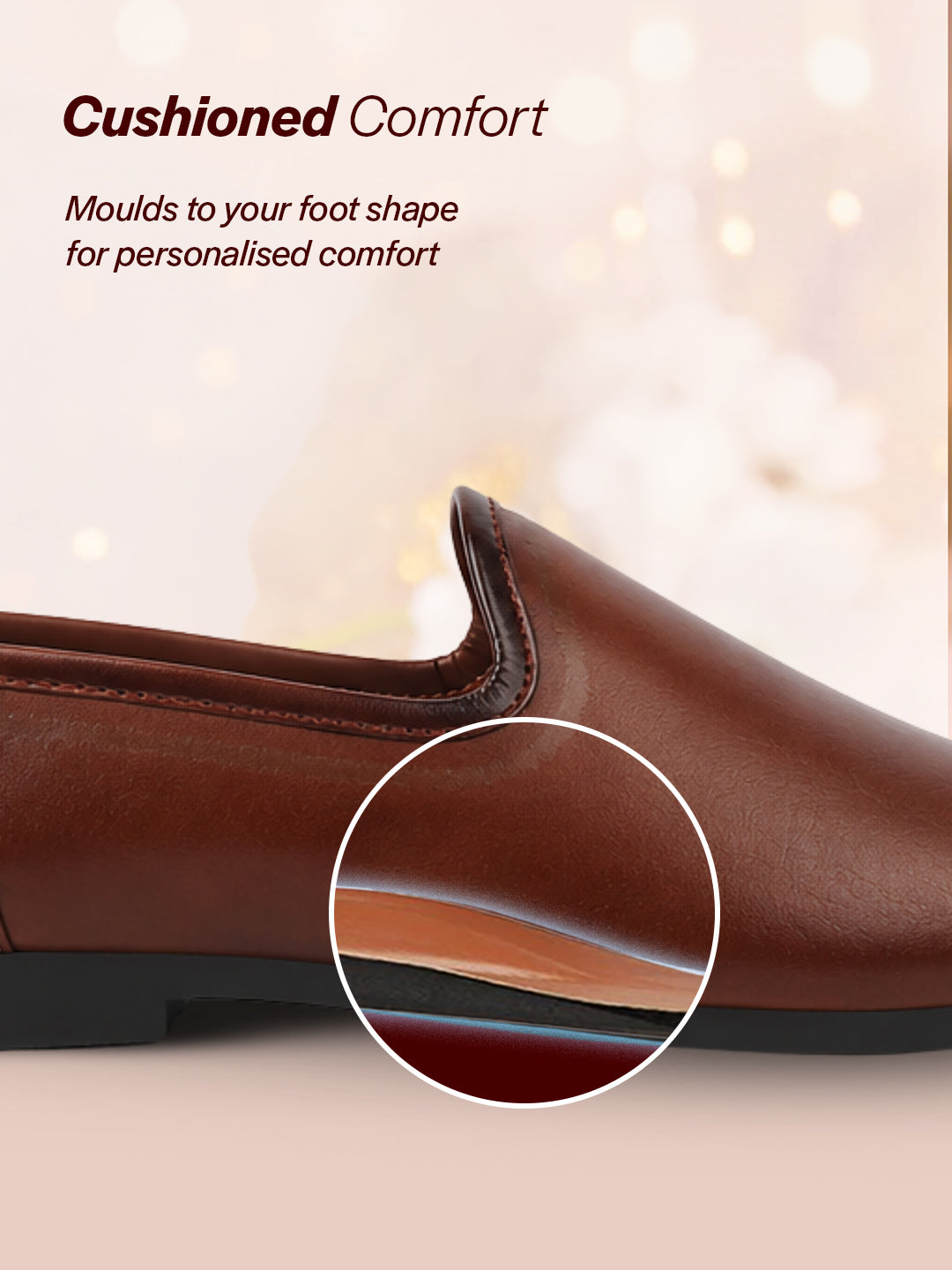 shop men tan ethnic slip-on lightweight jutis & mojaris online.