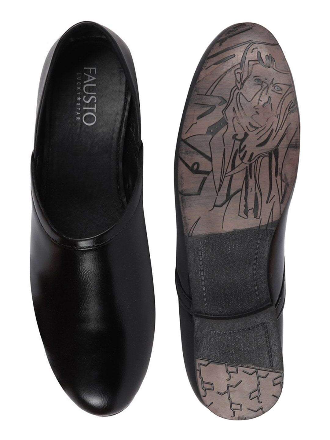 Shop Men Black Ethnic Nagra Juttis & Mojaris Online.
