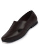 Men Ethnic Brown Criss Cross Slip On Juttis and Mojaris