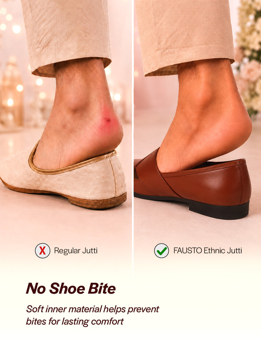 men ethnic tan criss cross slip on juttis and mojaris