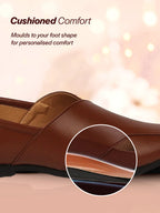 men ethnic tan criss cross slip on juttis and mojaris