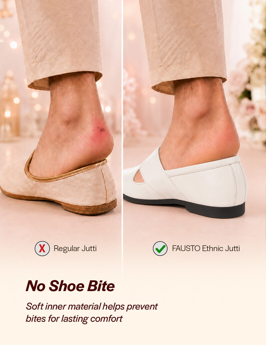 Shop Men Ethnic White Criss Cross Slip On Juttis and Mojaris Online.