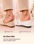 Shop Men Ethnic White Criss Cross Slip On Juttis and Mojaris Online.