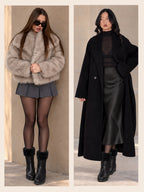 Women High Top Side Zipper Platform Wedge Heel Formal Furr Boot Winter High Ankle Slip-On Boots