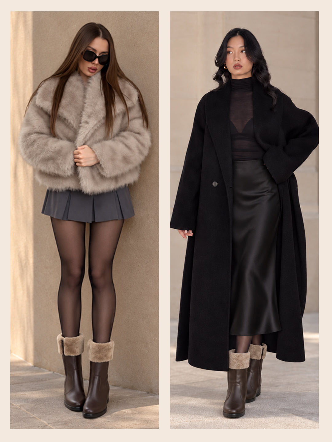 Women High Top Side Zipper Platform Wedge Heel Formal Furr Boot Winter High Ankle Slip-On Boots