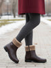 Women High Top Side Zipper Platform Wedge Heel Formal Furr Boot Winter High Ankle Slip-On Boots