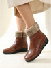 Women High Top Side Zipper Platform Wedge Heel Formal Furr Boot Winter High Ankle Slip-On Boots
