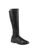 Women Black Knee Length Side Zipper Closure Pointed Toe Flared Heel Boots|Outdoor Winter High Long Boots|Anti Skid Sole