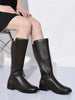 Women Brown Knee Length Side Zipper Closure Pointed Toe Flared Heel Boots|Outdoor Winter High Long Boots|Anti Skid Sole