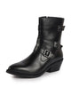 Women Black High Ankle Flared Heel Multi Adjustable Buckle Strap Size Zipper Closure Boots for Winter|Outing|Dress Boot
