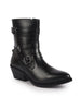 Women Black High Ankle Flared Heel Multi Adjustable Buckle Strap Size Zipper Closure Boots for Winter|Outing|Dress Boot