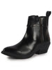 Women Black Mid Ankle Flared Heel Side Zipper Winter Boots|Dress Boot|Office Boot