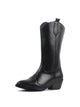 Women Black Knee Length Side Zipper Closure Pointed Toe Flared Heel Long Boots for Winter|Outdoor Boots