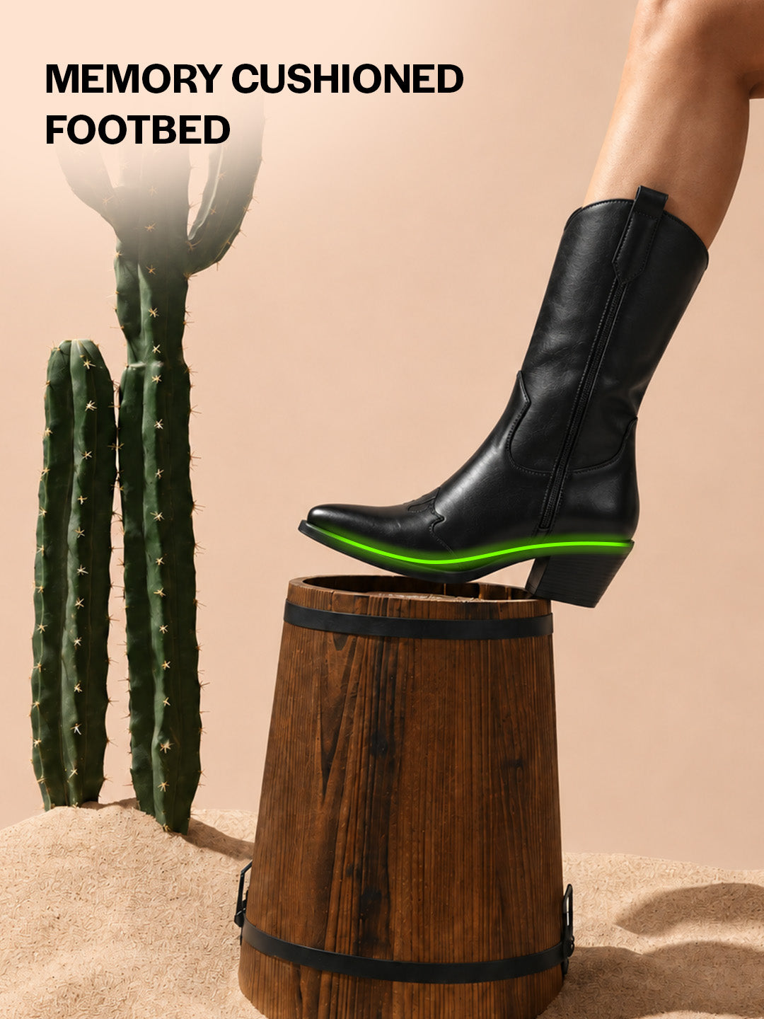 Women Black Knee Length Side Zipper Closure Pointed Toe Flared Heel Long Boots for Winter|Outdoor Boots