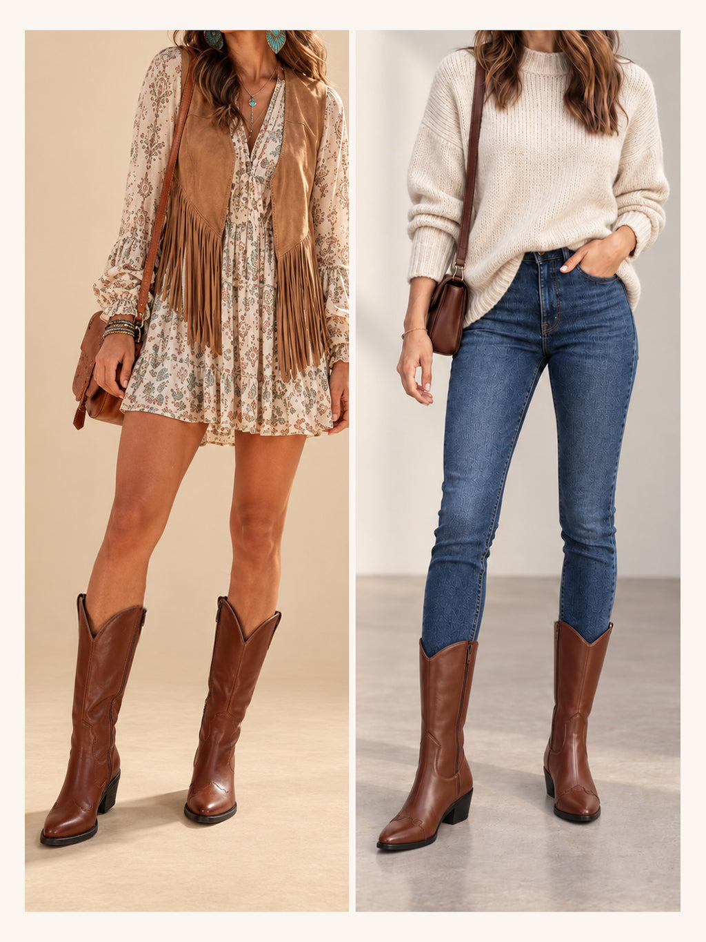 Women Tan Knee Length Side Zipper Closure Pointed Toe Flared Heel Long Boots for Winter|Outdoor Boots