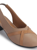 comfortable walking heels with elastic collar