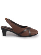 comfortable walking heels with elastic collar