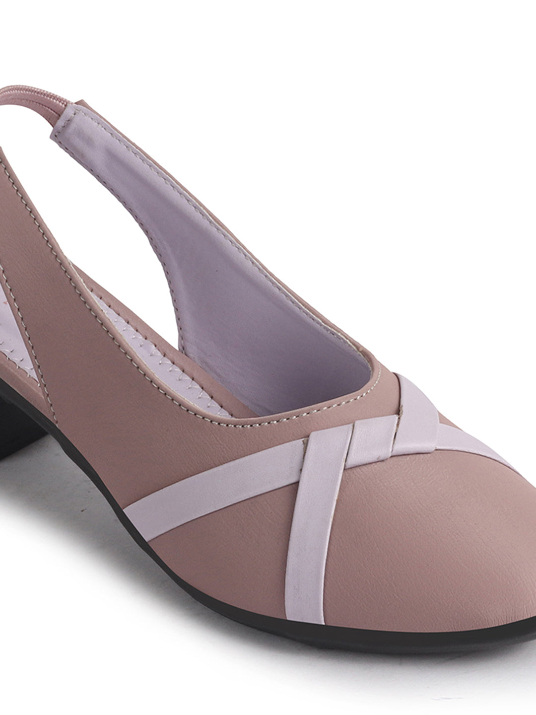 comfortable walking heels with elastic collar