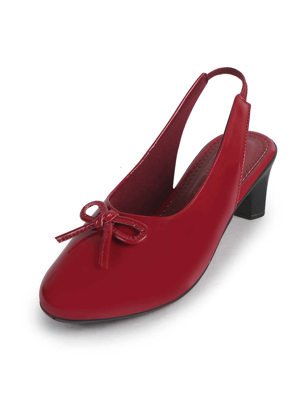 cushioned sole office wear heels red