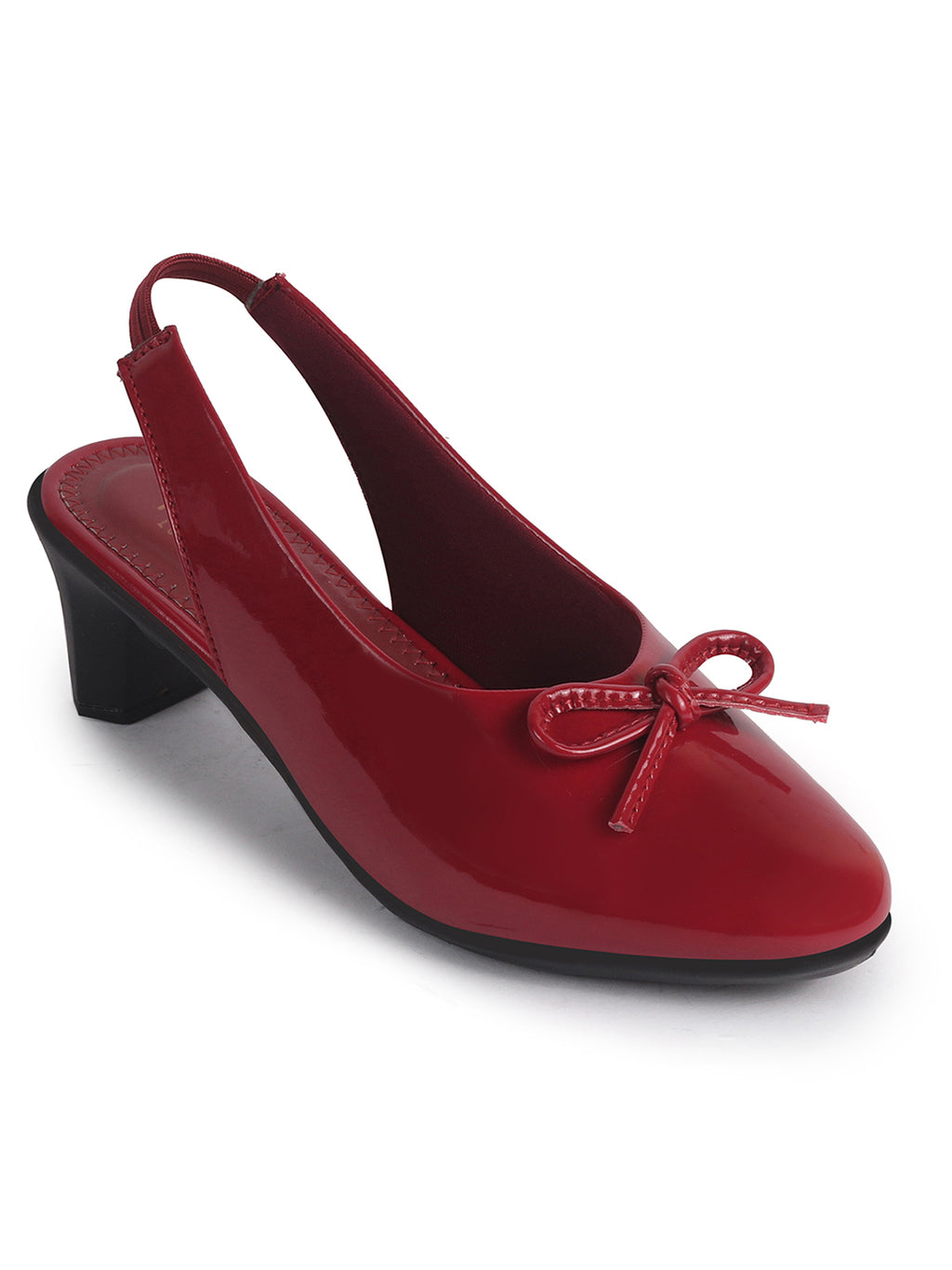 classic dark red slip on dress pumps