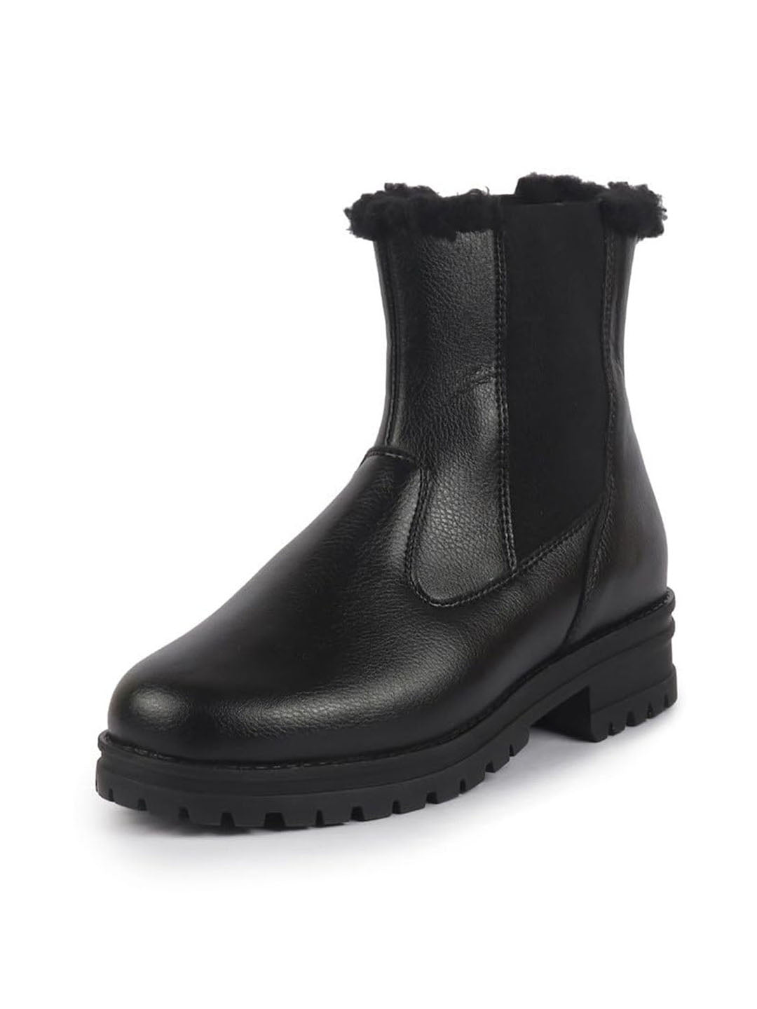 Women High Ankle Slip On Combat Boot Socks Collar Broad Feet Chelsea Trekking Hiking Furr Boots