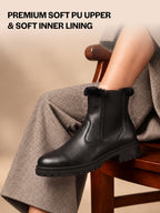 Women High Ankle Slip On Combat Boot Socks Collar Broad Feet Chelsea Trekking Hiking Furr Boots