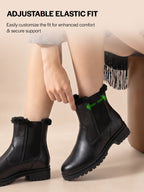 Women High Ankle Slip On Combat Boot Socks Collar Broad Feet Chelsea Trekking Hiking Furr Boots