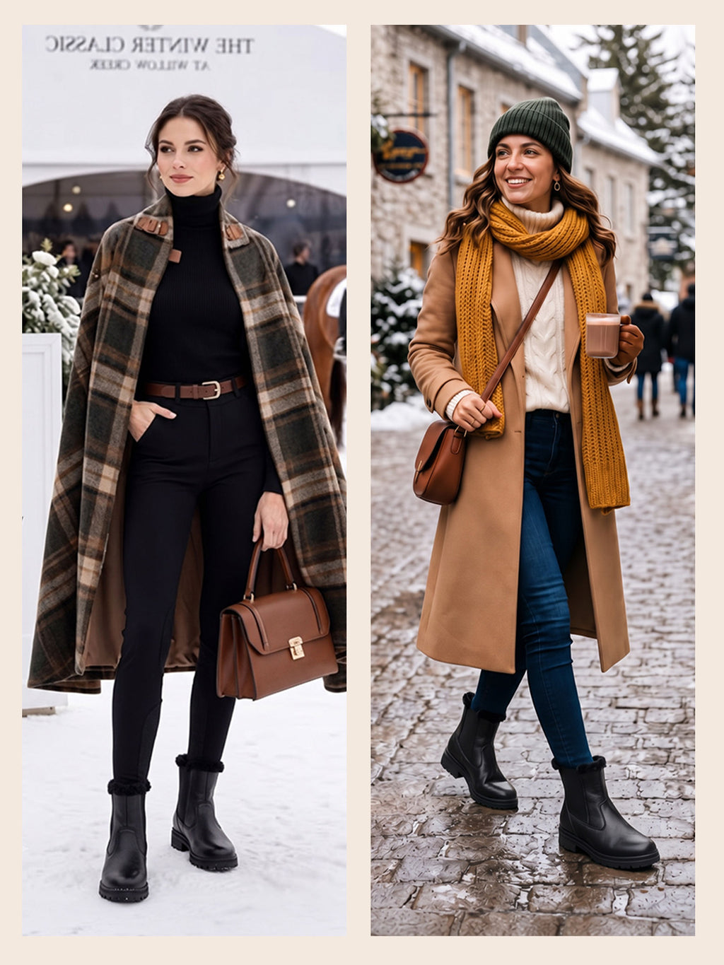 Women High Ankle Slip On Combat Boot Socks Collar Broad Feet Chelsea Trekking Hiking Furr Boots