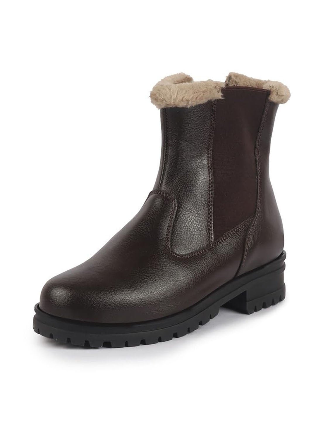 Women High Ankle Slip On Combat Boot Socks Collar Broad Feet Chelsea Trekking Hiking Furr Boots