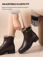 Women High Ankle Slip On Combat Boot Socks Collar Broad Feet Chelsea Trekking Hiking Furr Boots