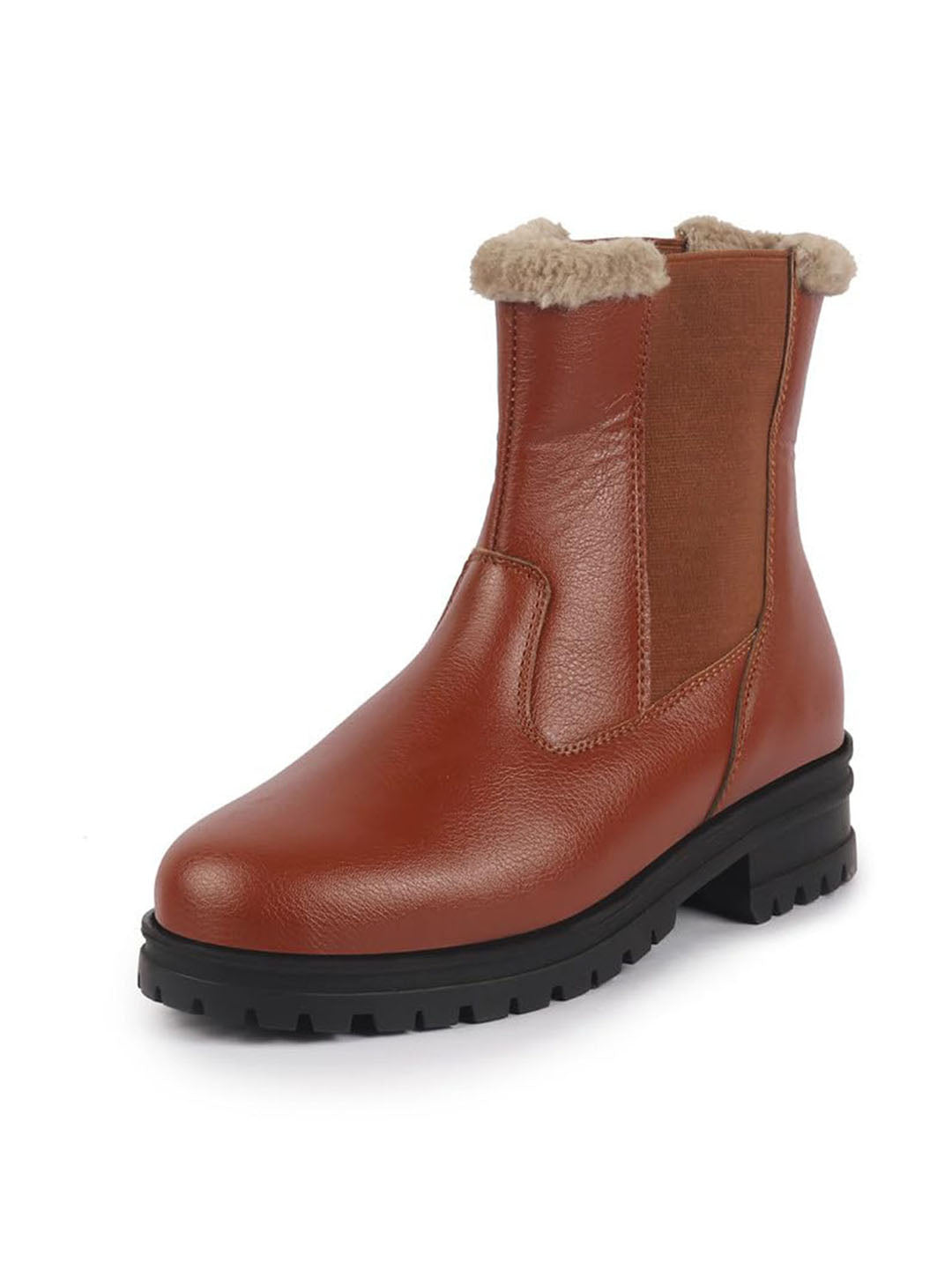 Women High Ankle Slip On Combat Boot Socks Collar Broad Feet Chelsea Trekking Hiking Furr Boots