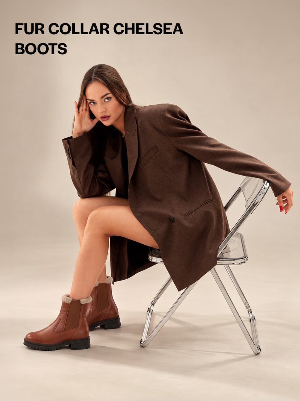 Women High Ankle Slip On Combat Boot Socks Collar Broad Feet Chelsea Trekking Hiking Furr Boots
