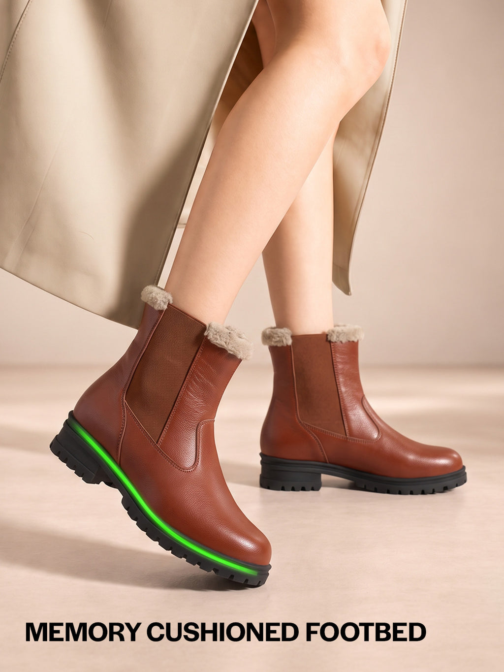 Women High Ankle Slip On Combat Boot Socks Collar Broad Feet Chelsea Trekking Hiking Furr Boots