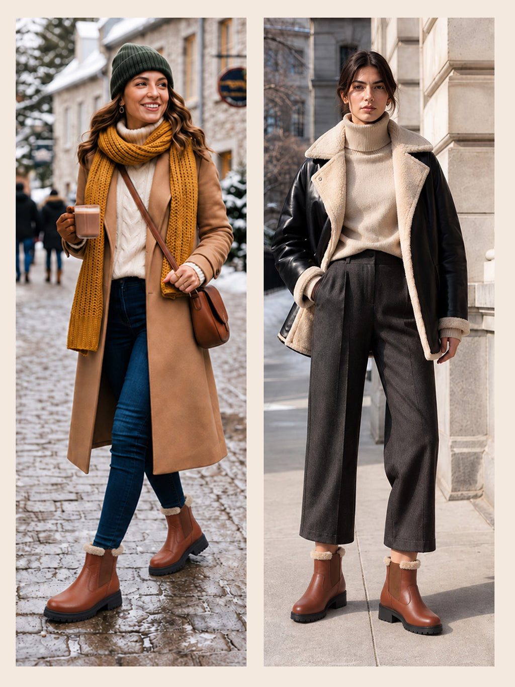 Women High Ankle Slip On Combat Boot Socks Collar Broad Feet Chelsea Trekking Hiking Furr Boots