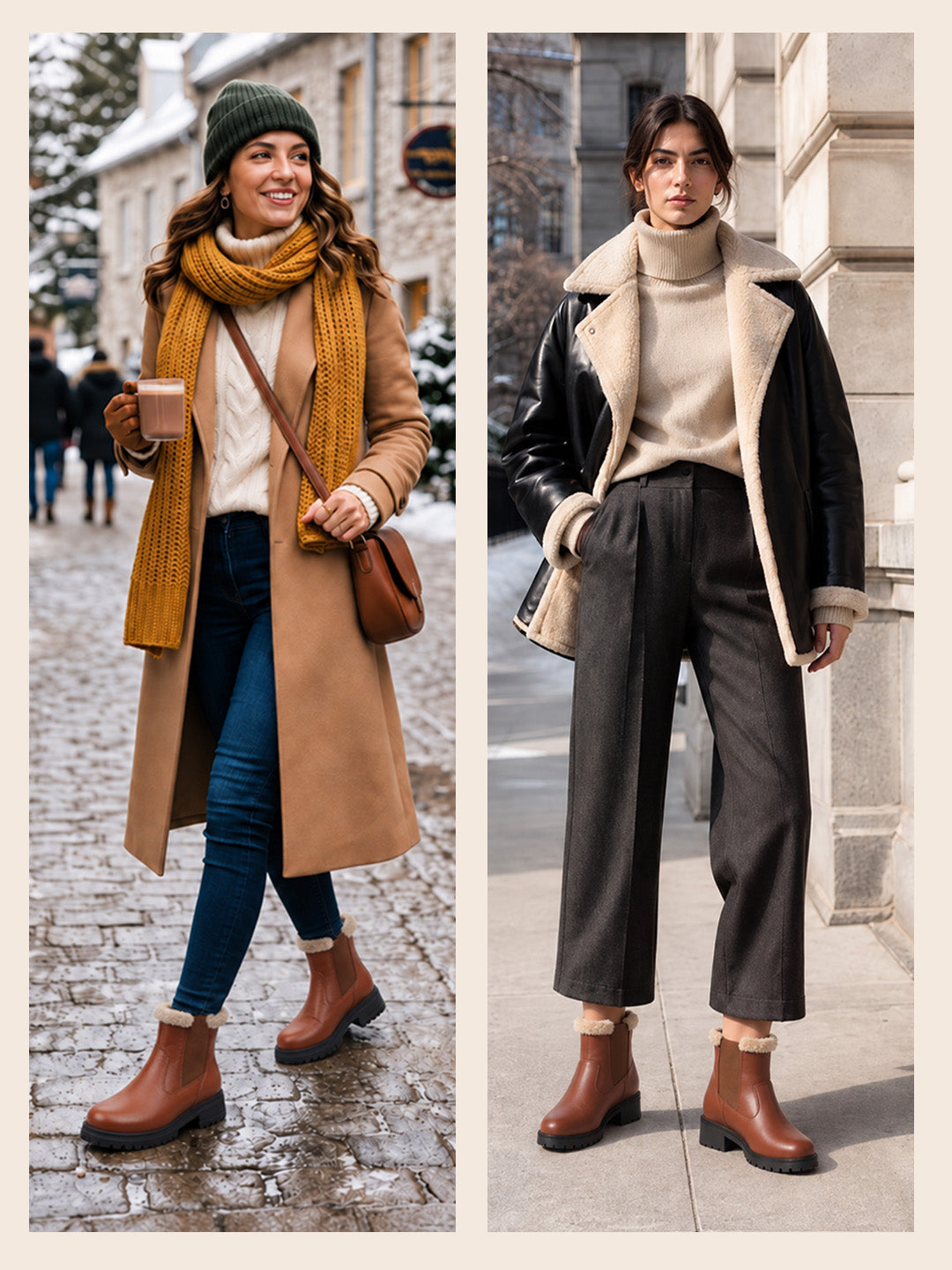 Women High Ankle Slip On Combat Boot Socks Collar Broad Feet Chelsea Trekking Hiking Furr Boots