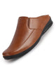 Men Tan Formal Back Open Memory Cushioned Insole Slip On Shoes|Office, Meetings, Event Slip Ons with Comfort All Day Long|Semi Formal Outfit Shoe, Anti Skid Rubber Sole
