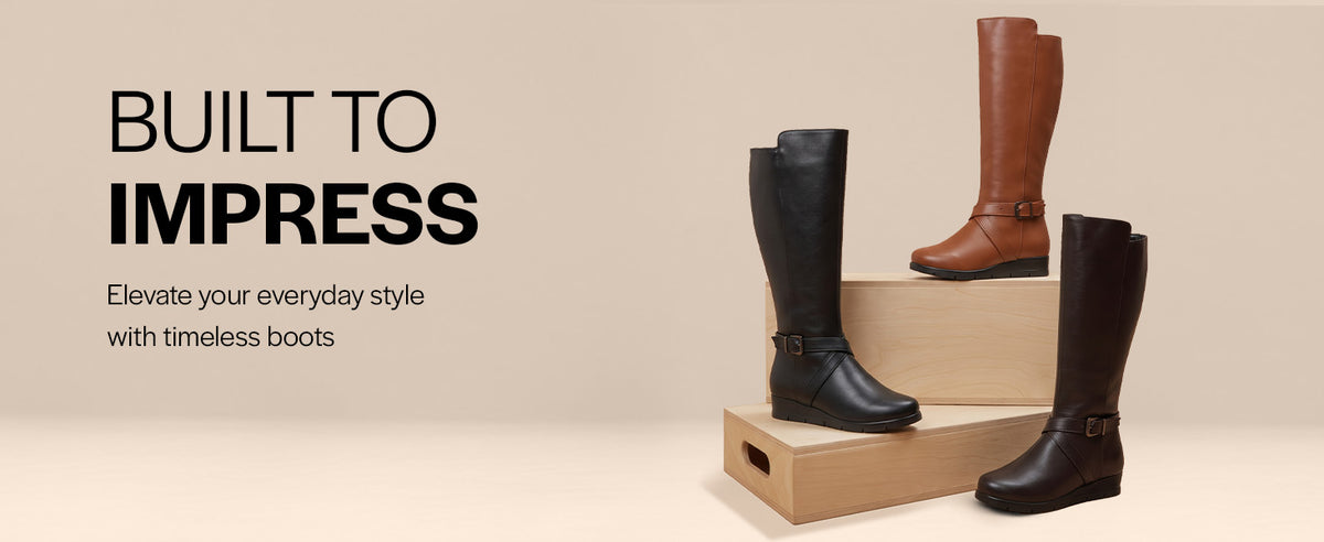 Women Black Knee Length Criss Cross Adjustable Strap Pointed Toe Flared Heel Side Zipper Closure Winter Boots
