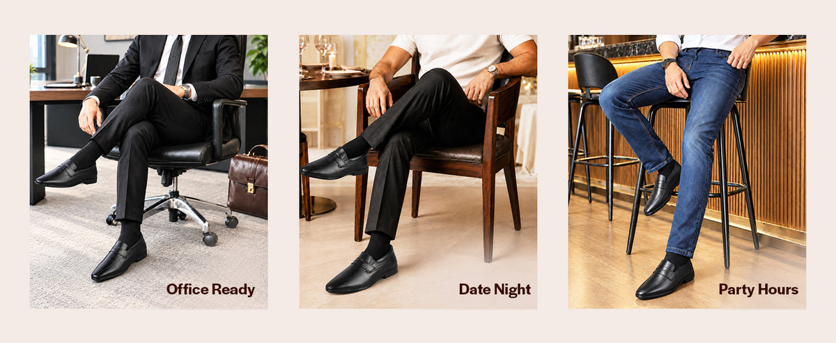 Men Brown Formal Office Wear Slip On Shoe with Cushioned Insole|Pointed Toe Classic Loafer for Wedding, Party, Business Meetings with Comfort