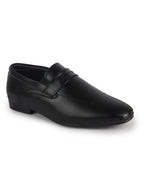Men Black Formal Office Wear Slip On Shoe with Cushioned Insole|Pointed Toe Classic Loafer for Wedding, Party, Business Meetings with Comfort