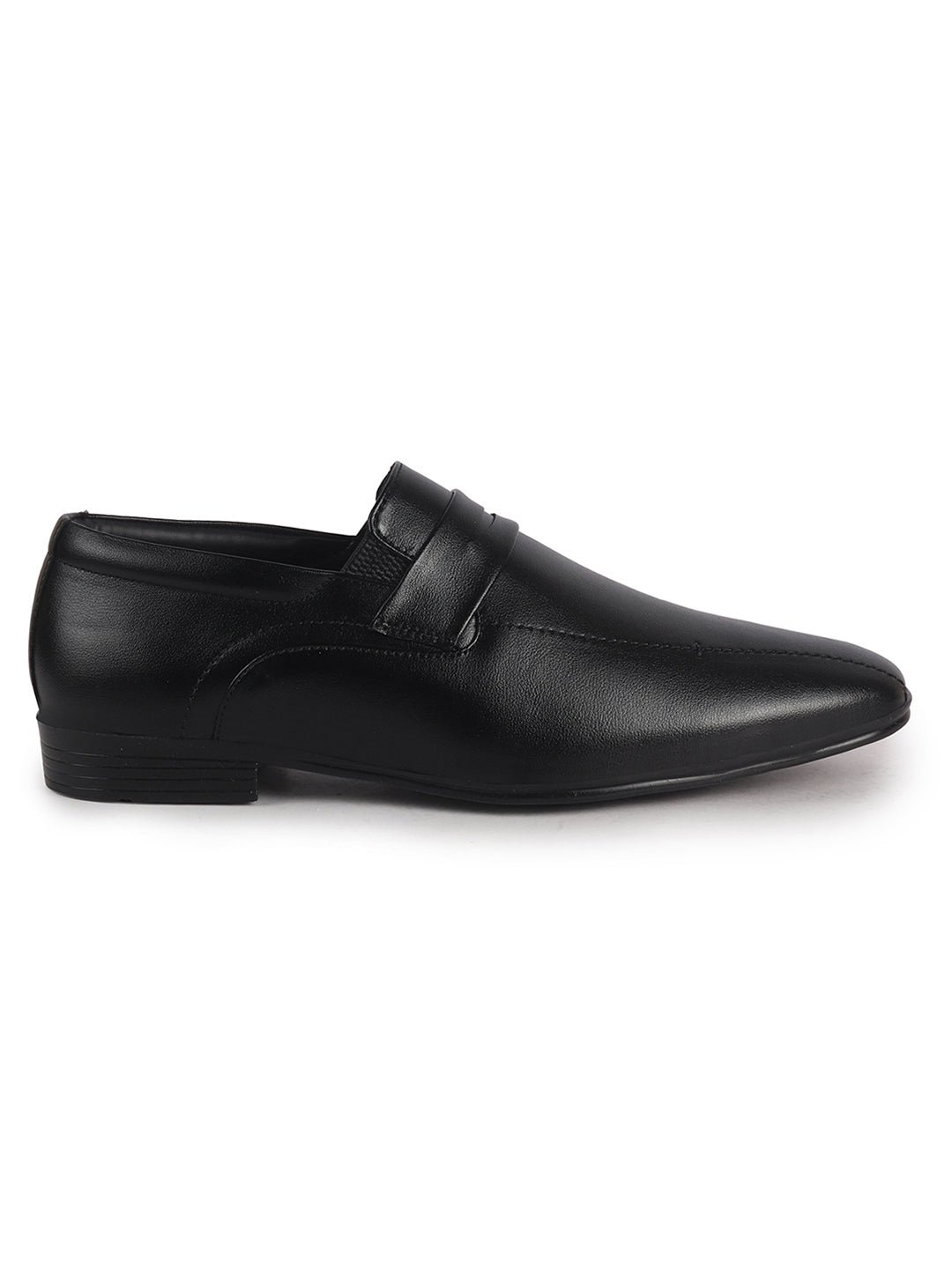 Men Black Formal Office Wear Slip On Shoe with Cushioned Insole|Pointed Toe Classic Loafer for Wedding, Party, Business Meetings with Comfort