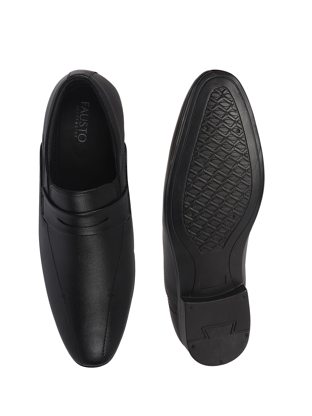 Men Black Formal Office Wear Slip On Shoe with Cushioned Insole|Pointed Toe Classic Loafer for Wedding, Party, Business Meetings with Comfort
