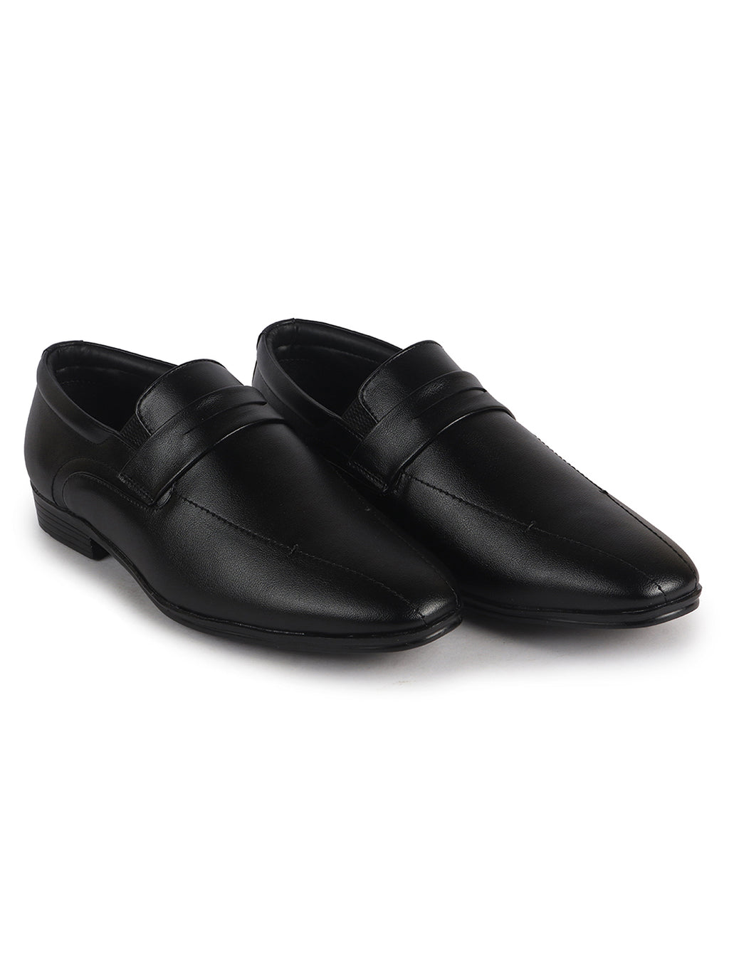 Men Black Formal Office Wear Slip On Shoe with Cushioned Insole|Pointed Toe Classic Loafer for Wedding, Party, Business Meetings with Comfort