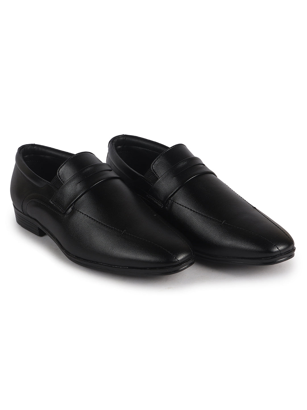 Men Black Formal Office Wear Slip On Shoe with Cushioned Insole|Pointed Toe Classic Loafer for Wedding, Party, Business Meetings with Comfort