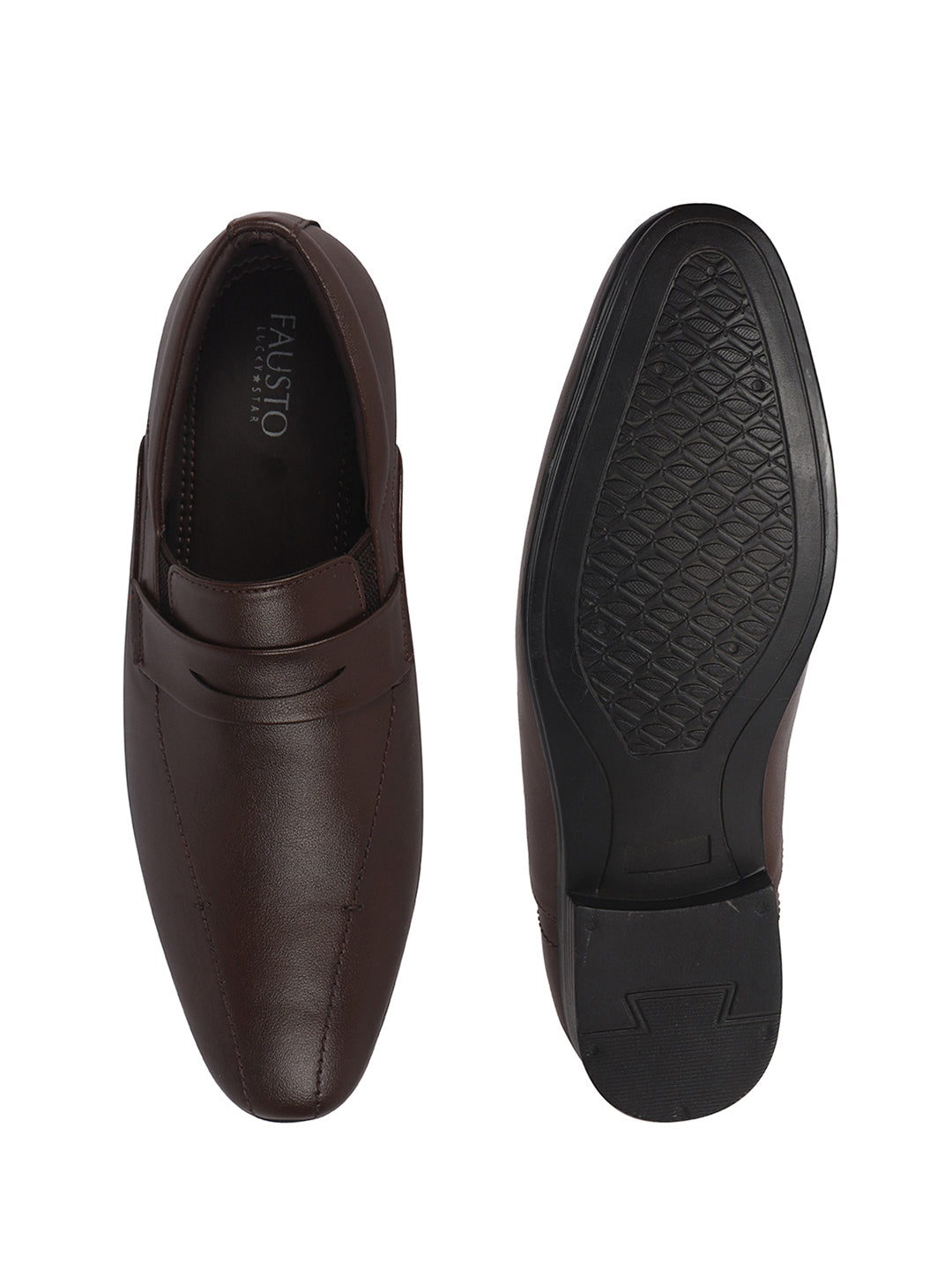 Men Brown Formal Office Wear Slip On Shoe with Cushioned Insole|Pointed Toe Classic Loafer for Wedding, Party, Business Meetings with Comfort