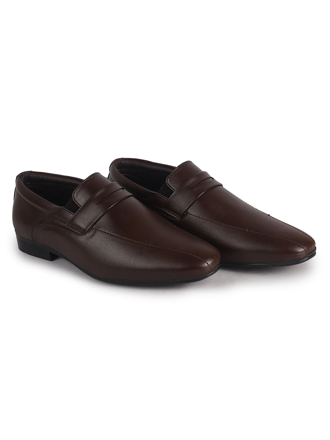Men Brown Formal Office Wear Slip On Shoe with Cushioned Insole|Pointed Toe Classic Loafer for Wedding, Party, Business Meetings with Comfort