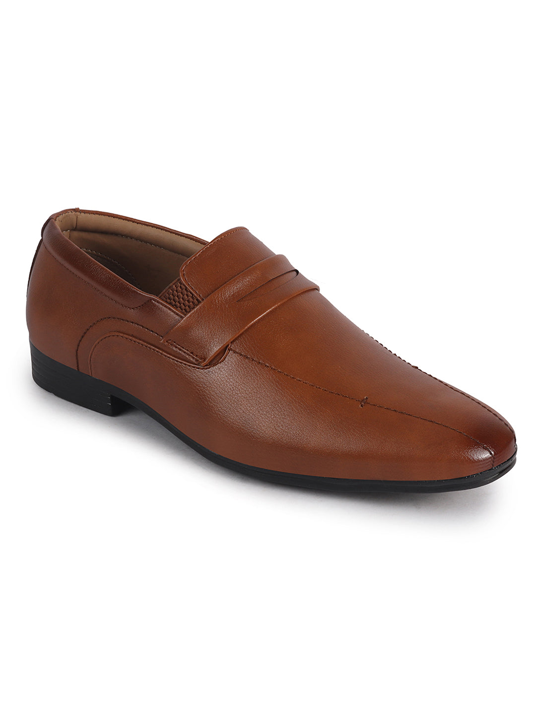 Men Tan Formal Office Wear Slip On Shoe with Cushioned Insole|Pointed Toe Classic Loafer for Wedding, Party, Business Meetings with Comfort